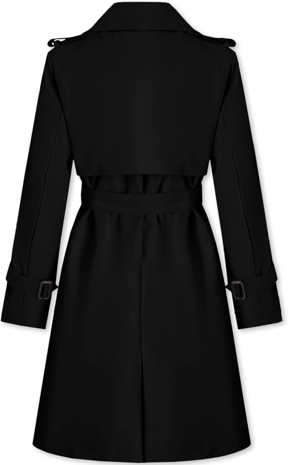 Women Long Double-Breasted Trench Coat with Belt