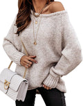 Women Casual Long Sleeve Fall Sweaters Crew Neck Solid Color Soft Ribbed Knit Oversized Pullover Loose Fit Jumper