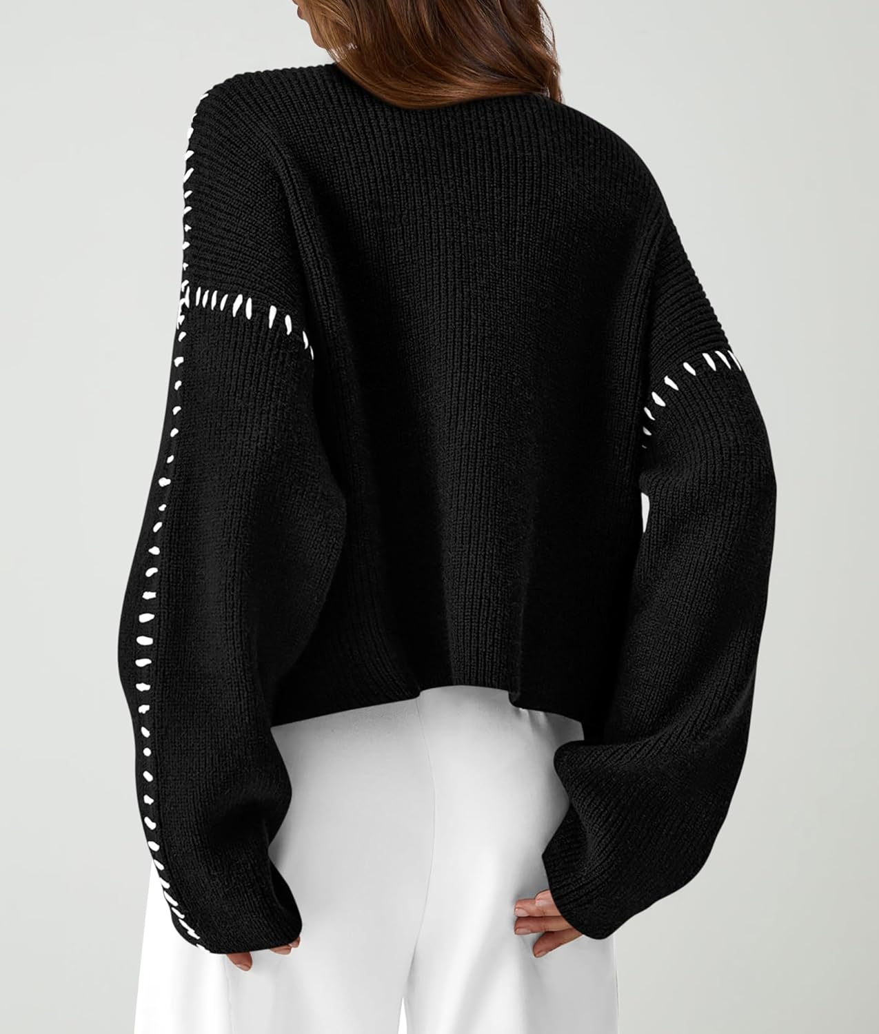 women Chunky Knit Winter Sweaters Casual Long Sleeve Mock Neck Oversized Loose Pullover Sweater Tops