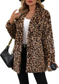 Women's Faux Fur Long Coat Button Down Lapel Fleece Sherpa Jacket