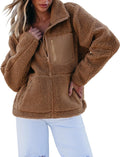 Sherpa Jackets for Women Trendy Zip Up Long Sleeve Winter Fall Casual Warm Fleece Coat Jackets with Pockets