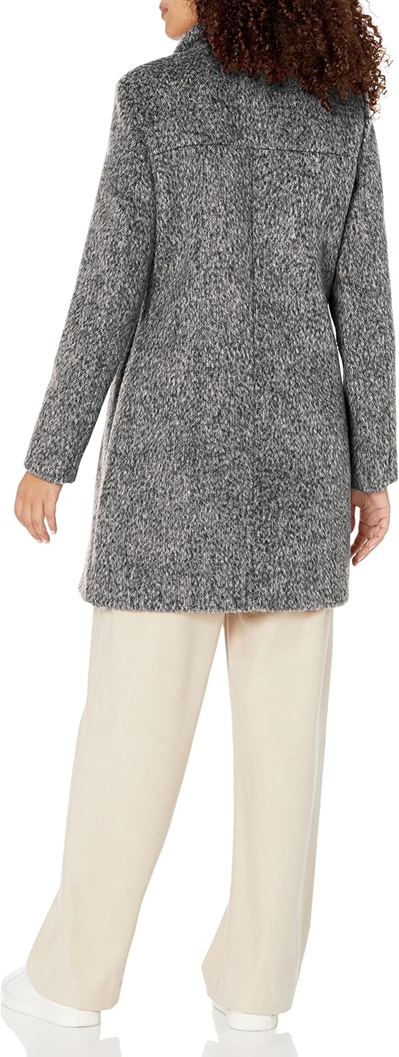 womens Houndstooth Wool Blend Knit Coat