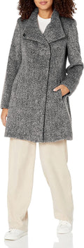 womens Houndstooth Wool Blend Knit Coat