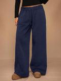 Autumn/Winter Fleece-Lined Wide-Leg Sports Pants