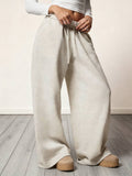 Fleece Lined Wide Leg Jogger Sweatpants